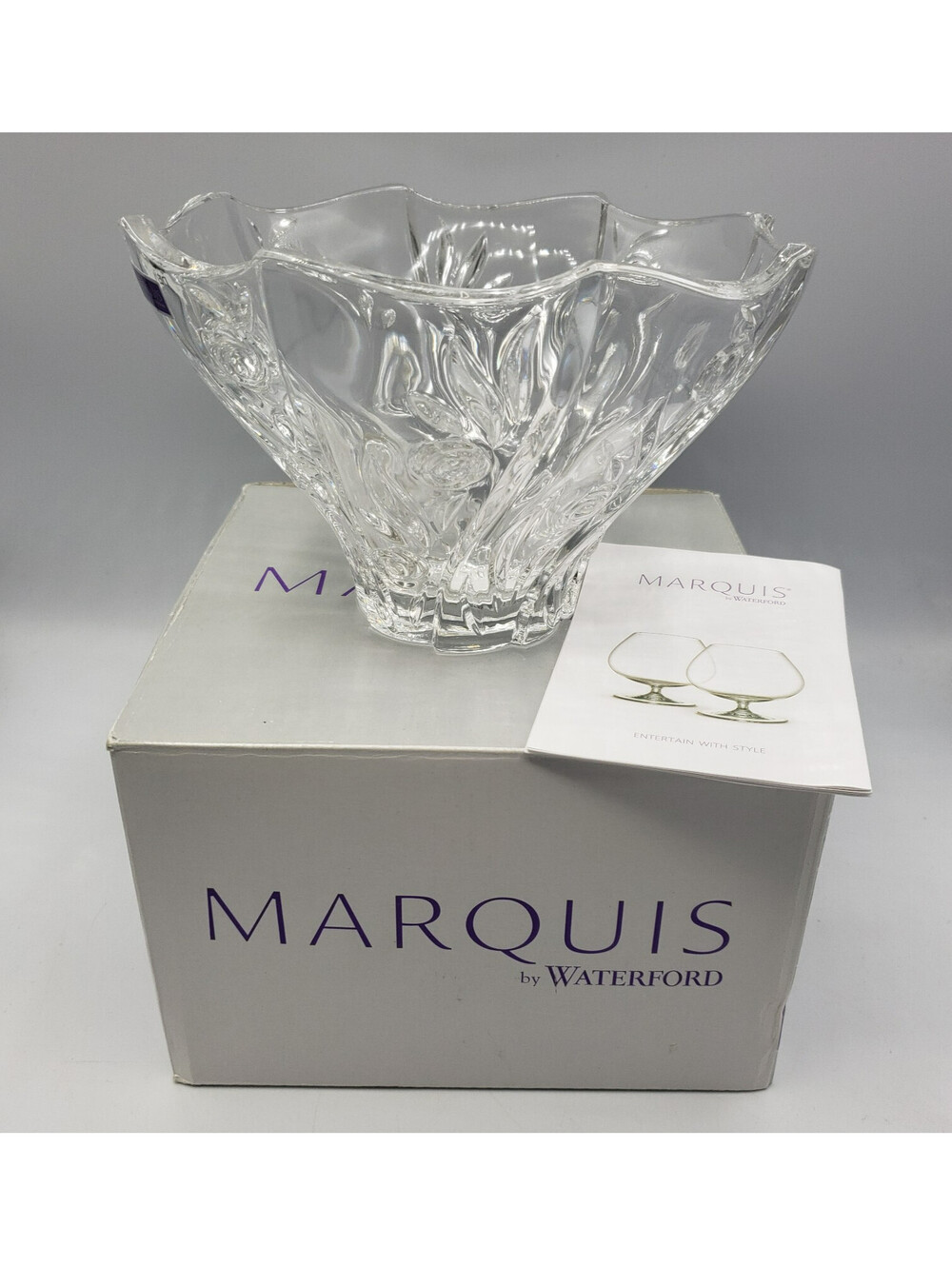 Waterford Marquis Lead Crystal Rose Garden Bowl  #40026466 New Open Box